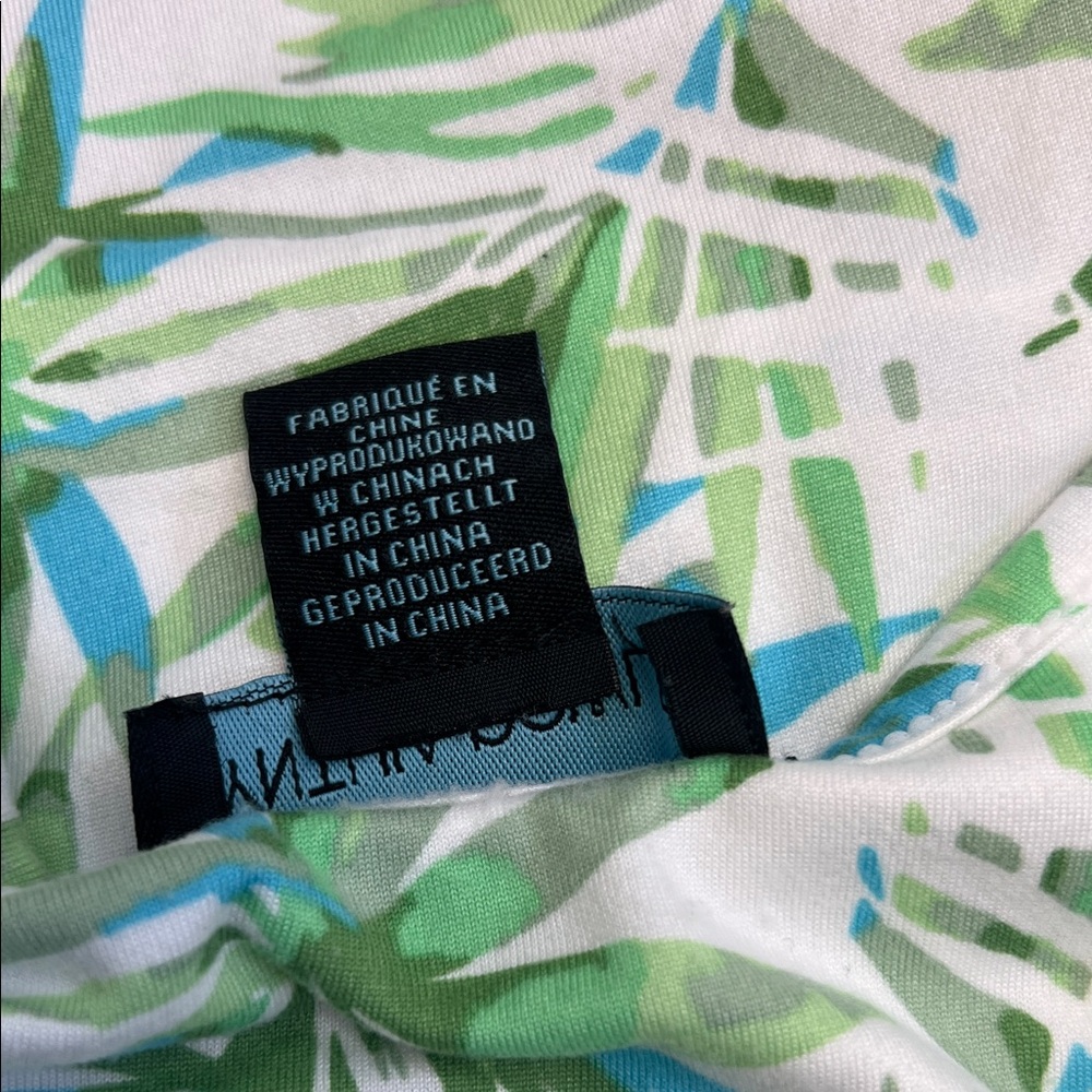 Cynthia Rowley Tropical Palm Leaves Green White and Blue Pajama set Size M - Picture 4 of 16